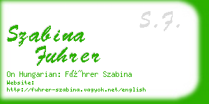 szabina fuhrer business card